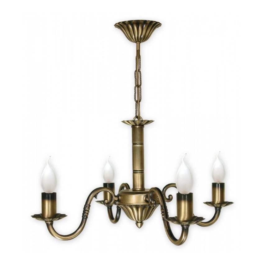 Klasyczny żyrandol Prima 4 patyna - świecznik
