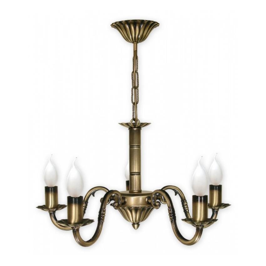 Klasyczny żyrandol Prima 5 patyna - gięte ramiona