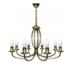 Klasyczny żyrandol nad stół Korona 8 - złoty