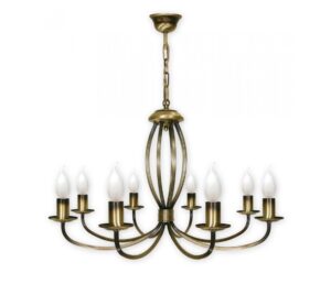 Klasyczny żyrandol nad stół Korona 8 - złoty