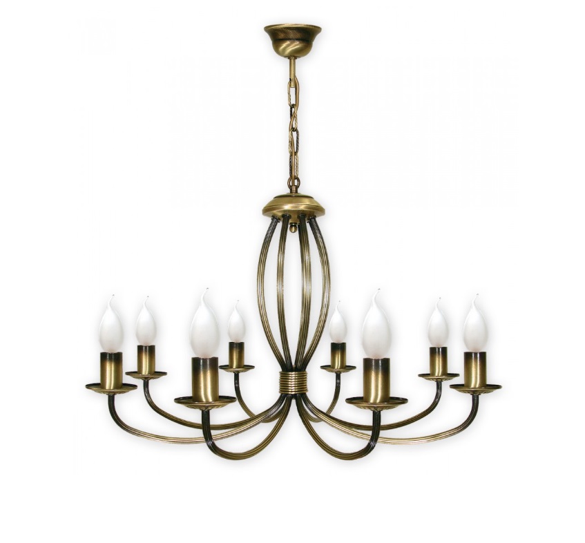 Klasyczny żyrandol nad stół Korona 8 - złoty