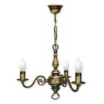 Klasyczny żyrandol sufitowy Cereus 3 patyna - świecznik