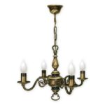 Klasyczny żyrandol sufitowy Cereus 4 patyna - do salonu