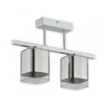 Lampa sufitowa Savia 2 chrom - dwa srebrne szklane klosze