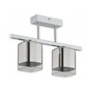 Lampa sufitowa Savia 2 chrom - dwa srebrne szklane klosze