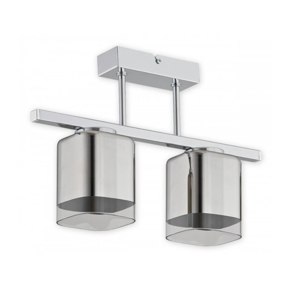 Lampa sufitowa Savia 2 chrom - dwa srebrne szklane klosze