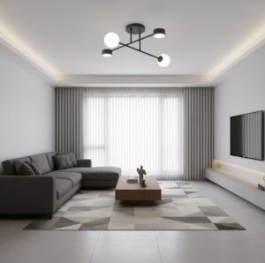 Lampa sufitowa do niskiego pokoju Holon 4 - czarna