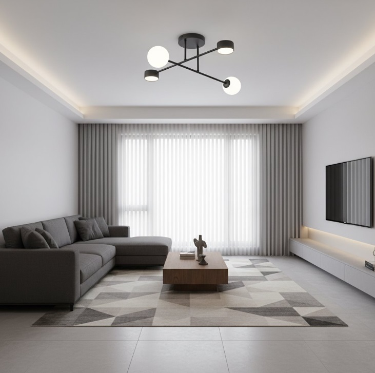 Lampa sufitowa do niskiego pokoju Holon 4 - czarna