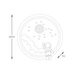 Lampa sufitowa dziecięca Focus Zuma Line - rysunek technczny