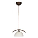 Lampa wisząca Loko biały szklany klosz - rdza wenge
