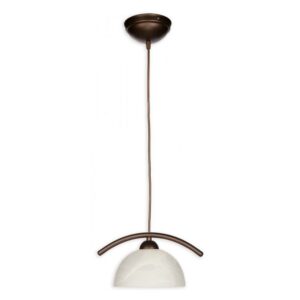 Lampa wisząca Loko biały szklany klosz - rdza wenge