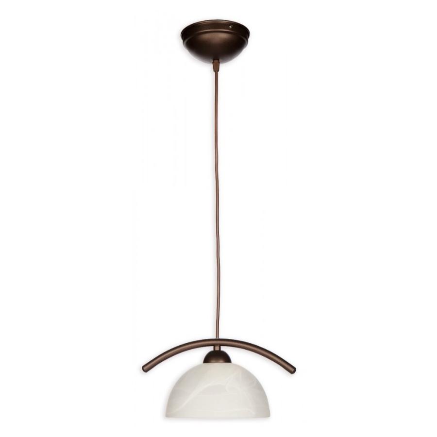 Lampa wisząca Loko biały szklany klosz - rdza wenge