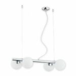 Lampa wisząca Osso 4 chrom - szklane kule nad stół