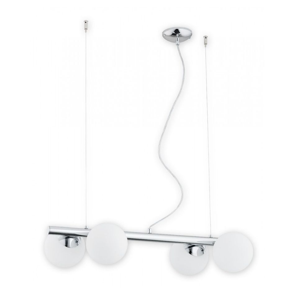 Lampa wisząca Osso 4 chrom - szklane kule nad stół
