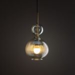 Lampa wisząca Sophia 15 z ryflowanym kloszem - nad stolik kawowy