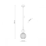 Lampa wisząca Sophia 15 z ryflowanym kloszem - rysunek techniczny