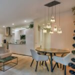 Lampa wisząca Sophia 6 nad ogrągły stół - ryflowane klosze