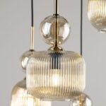 Lampa wisząca Sophia 6 nad stół - ozdobne kule i złote akcenty