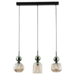 Lampa wisząca Sophia Green 3 - listwa i klosze ze szkła