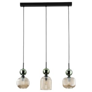 Lampa wisząca Sophia Green 3 - listwa i klosze ze szkła