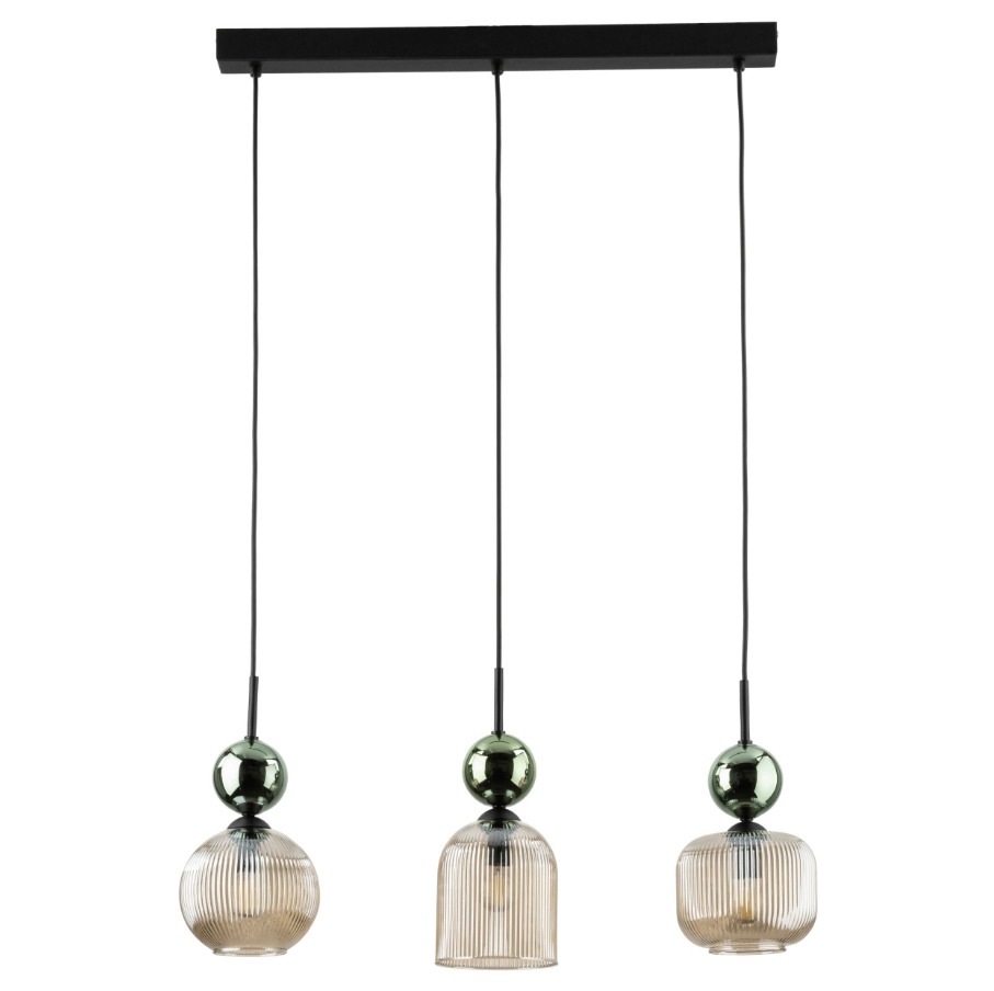 Lampa wisząca Sophia Green 3 - listwa i klosze ze szkła