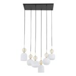 Lampa wisząca Sophia White 6 nad stół - prostokątna podsufitka