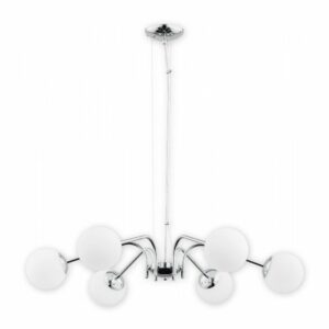 Lampa wisząca kule Nol 6 chrom - 6 szklanych kloszy