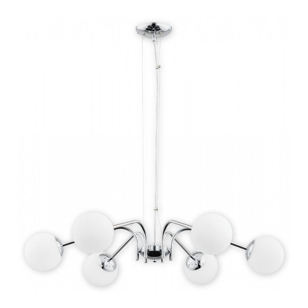 Lampa wisząca kule Nol 6 chrom - 6 szklanych kloszy
