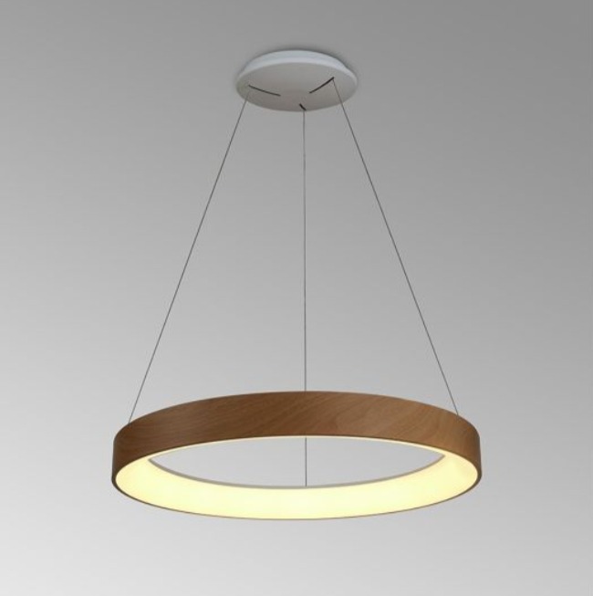 Lampa wisząca ring LED Niseko II 50 - imitacja drewna