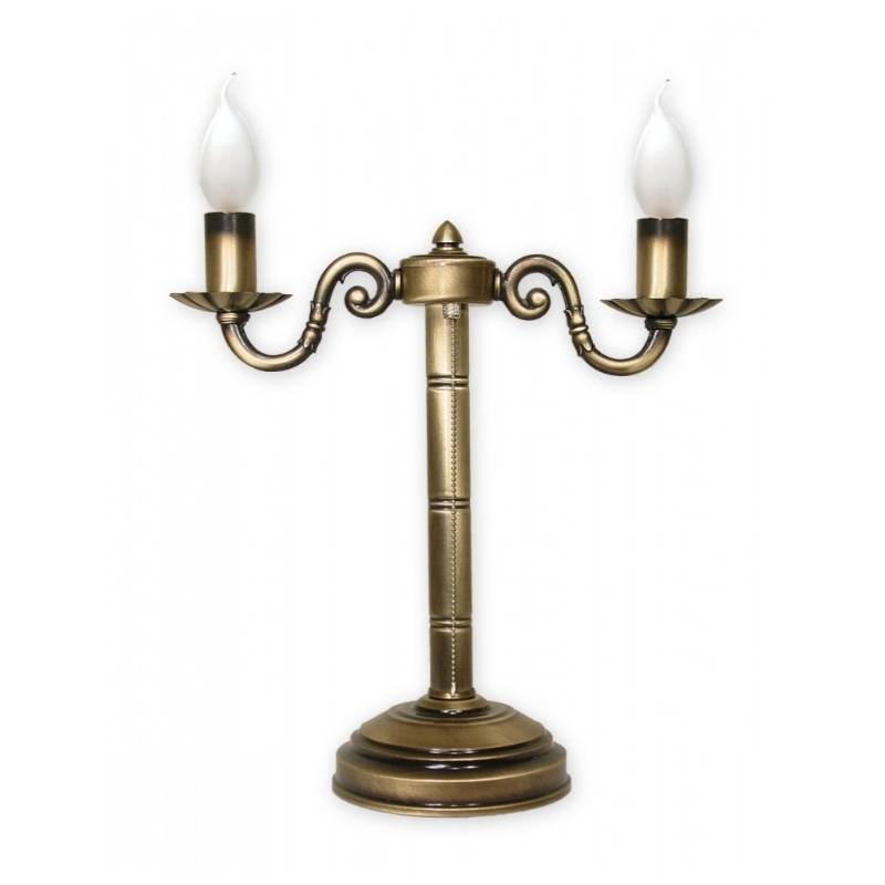 Lampka stołowa świecznikowa Prima 2 patyna - 2-punktowa