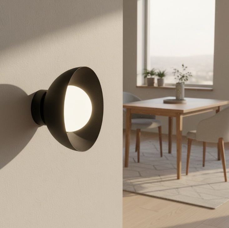 Minimalistyczny plafon kinkietowy na korytarz Bibi - czarny