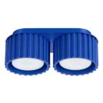 Niebieska 2-punktowa lampa sufitowa Aura 2 - ryflowana