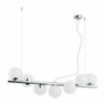 Nowoczesna srebrna lampa wisząca Osso 7 - klosze kule