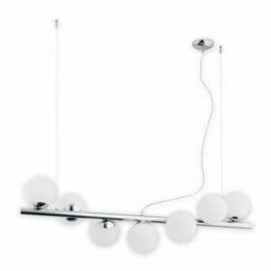 Nowoczesna srebrna lampa wisząca Osso 7 - klosze kule