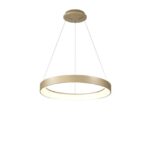 Nowoczesna złota lampa wisząca Niseko II 50 LED - oświetlenie salonu