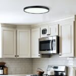 Nowoczesny czarny plafon Meteor 23 LED - z aplikacją i głosem