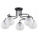 Nowoczesny metalowy żyrandol Segre 5 - szklane klosze