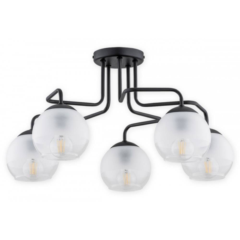 Nowoczesny metalowy żyrandol Segre 5 - szklane klosze