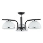 Nowoczesny żyrandol Lava 3 czarny mat chrom - szklane klosze