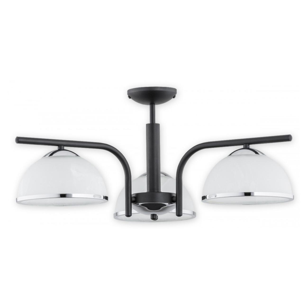 Nowoczesny żyrandol Lava 3 czarny mat chrom - szklane klosze