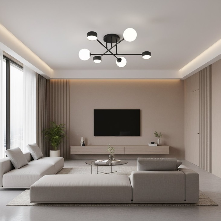 Nowoczesny żyrandol do salonu Holon 6 - czarny