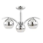 Piękny żyrandol sufitowy Leo 3 - srebro i szkło