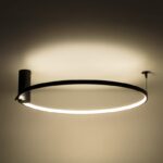 Plafon ring Horik 60 LED czarny z regulacją barwy - do salonu