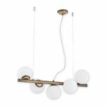 Podłużna lampa wisząca Osso 5 patyna - nad stół do jadalni