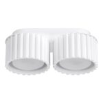 Podwójna biała tuba sufitowa Aura 2 - ryflowana