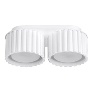 Podwójna biała tuba sufitowa Aura 2 - ryflowana