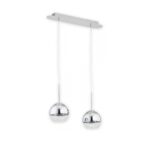 Podwójna lampa wisząca Colours 2 - szklane srebrne kule