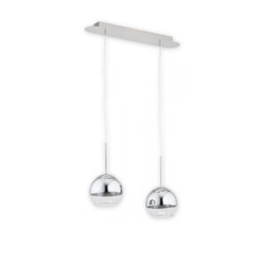 Podwójna lampa wisząca Colours 2 - szklane srebrne kule
