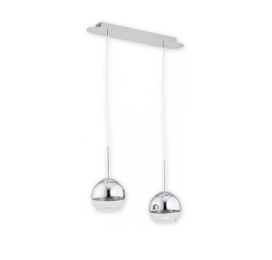 Podwójna lampa wisząca Colours 2 - szklane srebrne kule