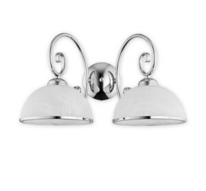 Podwójny kinkiet łazienkowy Indra 2 - szklany